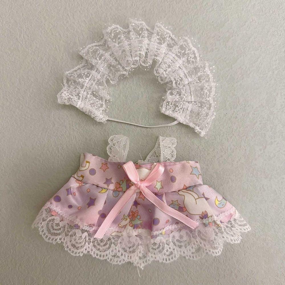 20CM Doll Clothes Multicolor Hairband Suspender Gift Cap Dress Suit Cotton Stuffed Doll