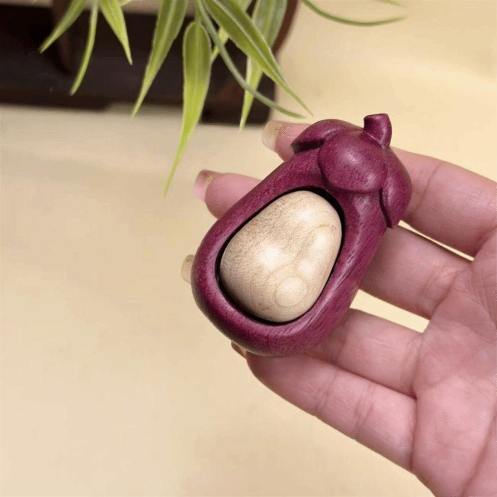 Mini Handheld Worry Stone Portable Pocket-Sized Hand Massage Toy Wooden Keychain  Stress Relief