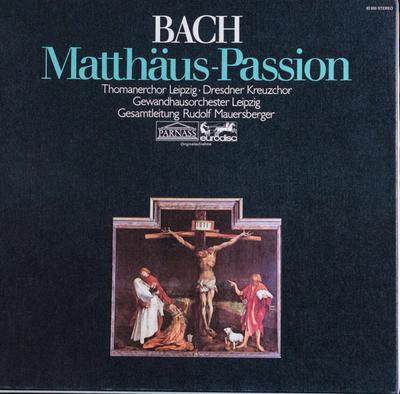 Виниловая пластинка RUDOLF MAUERSBERGER, GEWANDHAUSORCH - Bach Matthaus Passion 92600 PARNASS 1971 Германия Классика Б/у