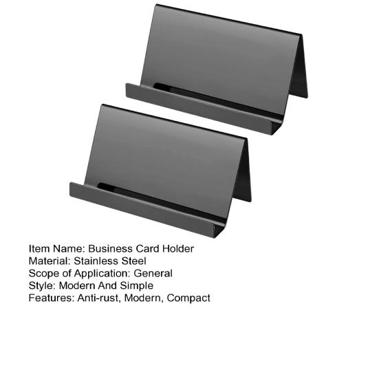 Yousheng Stainless Steel Business Card Holder Professional Business Mental Case Rack Open Design Desktop Organizer for Office Desk