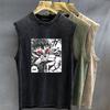 Men's Tank Top Graphic T Shirt Junji Ito Print Oversized Gym Clothing Vintage Wash Sleeveless Vest Womens Punk Y2k Clothes
