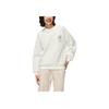 Li Ning Sports Lifestyle Series Letter Print Crew Neck Pullover Fleece Long Sleeve Hoody Women sweatshirt Off-White AWDT762-4
