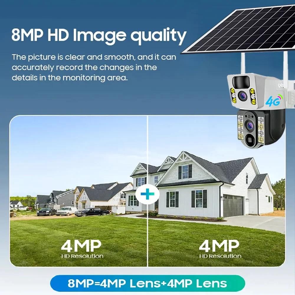 4G SIM-карта, солнечная камера, PIR, обнаружение человека, 4K HD, Wi-Fi, беспроводная солнечная энергия, камеры видеонаблюдения, умная домашняя камера