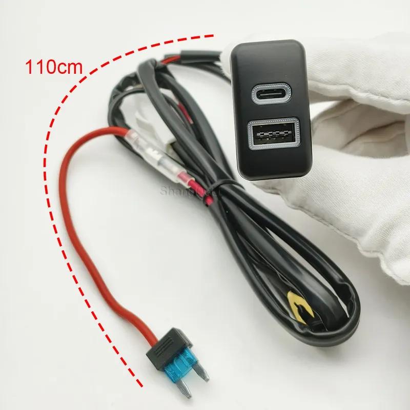 Автомобильное зарядное устройство с быстрой зарядкой QC3.0 USB PD Адаптер-розетка для зарядки телефона для Toyota FJ Cruiser Prado LC120 Аксессуары
