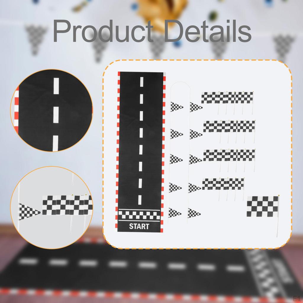 Напольный коврик для гоночной трассы, Дорога для дрэг-рейсинга, для спортивного мероприятия, Прочный, Тематический фон для вечеринки, Вымпел