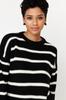 Women's Fashionable Stylish Sweater Black Wide Fit Couple Striped Knitwear Sweater