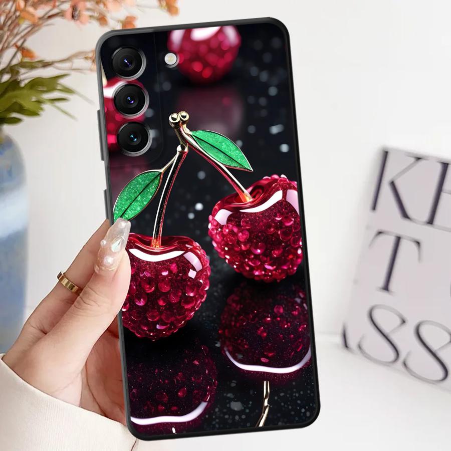 Чехол-бампер с вишневым узором для Samsung Galaxy A52 A36 A23 A53 A35 A32 A25 A71 A22 A55 A41 A26 A72 A73 A51 A24