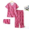 Женский хлопковый пижамный комплект: топ с коротким рукавом и капри, набор для сна, летний повседневный комплект для дома из 2 предметов