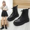 Large Size Martin Boots Women's Autumn and Winter New Round Head Lace-up Platform Women's Short Boots