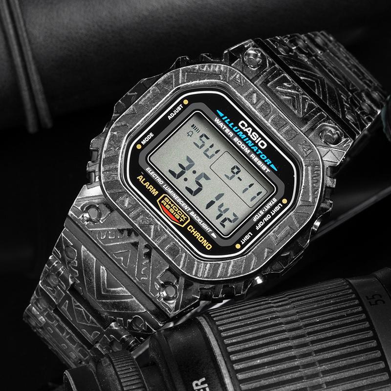 Casio Кастомизированные часы модифицированная серия продвинутое обновление старые гравировка 200 метров водонепроницаемые DW-5600E-1A DW-5600E-1A(Команда788-ГайЧжуан-ИньДиань)