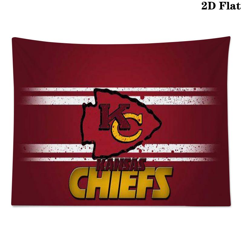 Kansas City Chiefs Wall Tapestry Aesthetic Wall Hanging Printed Fabric Blanket Decorative Tapestries for Bedroom Living Room Home Decor