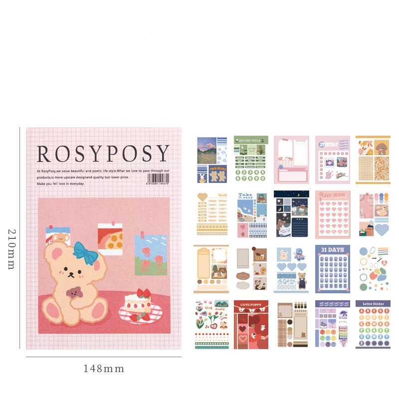 MINKYS Kawaii Magazine Sticker Book Washi Paper Journal DIY Material Decoration Stickers Memo Pad Scrapbooking Ins Stationery