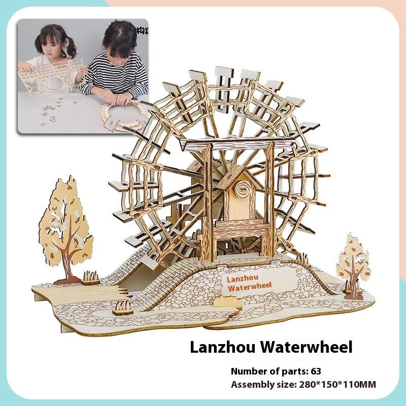 Деревянный 3D-пазл, сборка, модель здания, подросток, сделай сам, стиль, коттедж, развивающие игрушки, маленькие строительные игрушки для дома