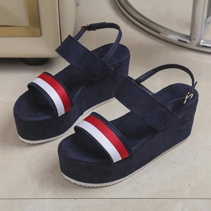 Fashion Summer Large Size  High Heels Platform Wedges Sandals Party Red Female Shoes Comfortable Casual Outdoor Women's Sandals