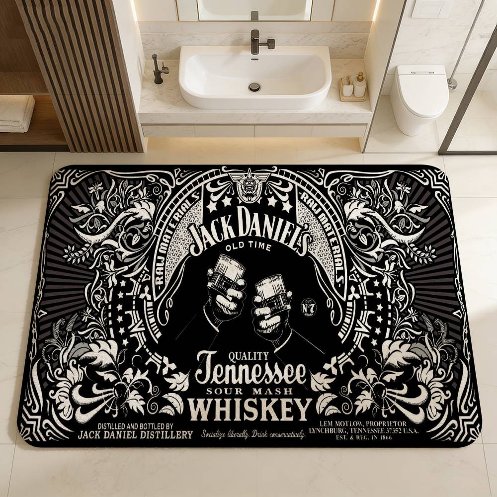 Коврик для пола с логотипом J-Jack D-Daniels, скандинавский стиль, домашний коврик для прихожей, коврики для ванной-туалета, коврик для декора спальни, отеля