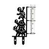 Rustproof Outdoor Glass Tube Rain Gauge Iron Art Garden Stake Rain Water Collector  Weather Station