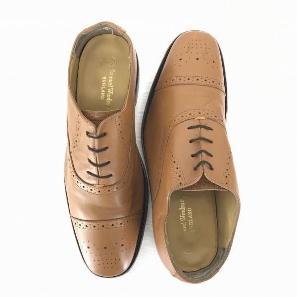 Мужские полуброги с перфорацией и крышкой Samuel Windsor, ручная работа, Goodyear Welt, размер 9.5 28.0 см, цвет верблюжий(ИСПОЛЬЗОВАЛ)