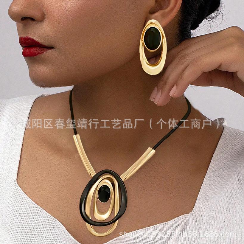 Винтажное кольцо овал кулон ожерелье