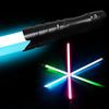 YDDSABER Saver Lightsaber Jedi Sith Aluminum Handle 16 Color Changes Led Lightsaber A Fierce Battle Is Possible for Adults (Black Pattern RGB Blade)