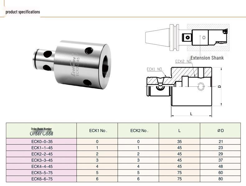 Тайвань I-FEMA CNC Расточная головка Удлинитель хвостовика ECK5-5-75
