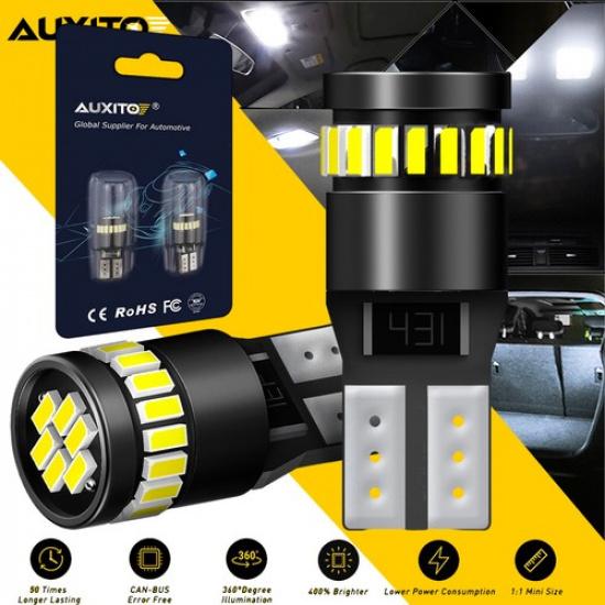 AUXITO T10 2X LED Wedge Interior Super Light 6000K White Bright 194 2825 12-24V