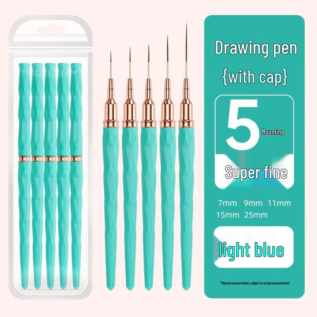 Cross-border Nail Art Brush Set: Line Drawing, Carving, Flower, Hook Line Tool