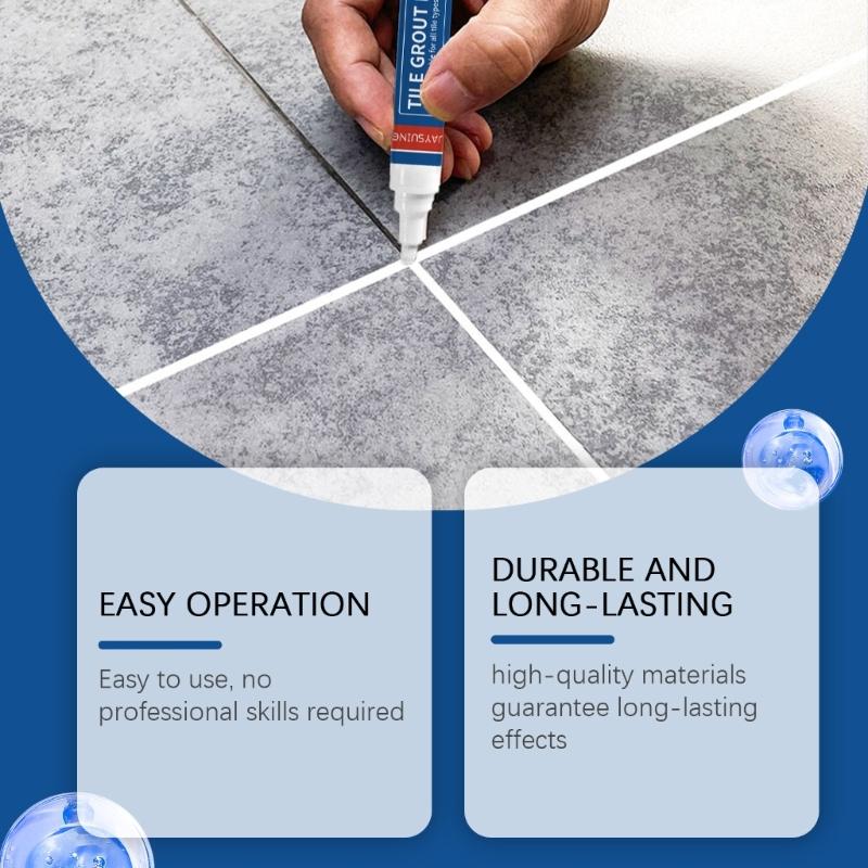 2 шт. Маркер для затирки керамической плитки, Линии затирки в ванных комнатах и кухнях, Напольная плитка, Стена, Подкраска, Заполнитель для плитки для ванной комнаты