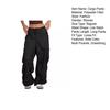 Women Cargo Pants Adjustable Drawstring Wide Leg Summer Trousers with Multi Pockets Low Rise Solid Color Long Pants