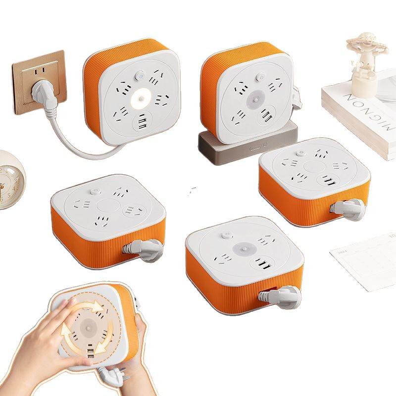 Удлинитель с несколькими розетками и USB-портами с ночником для домашнего использования