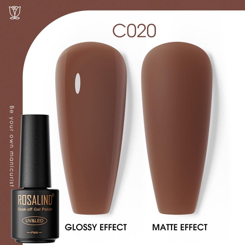 ROSALIND Красочный гель-лак для ногтей, блестящий гибридный лак, полуперманентный лак для ногтей, матовый верхний базовый слой, гель-лак для ногтей
