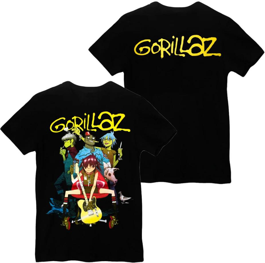 Унисекс футболка с принтом Gorillaz – Иконичная версия с артом виртуальной группы Унисекс футболка
