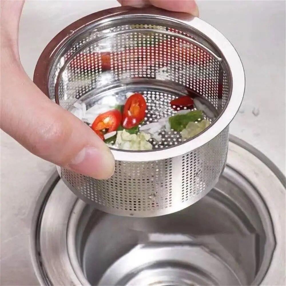 Фильтр для кухонной мойки из нержавеющей стали, сливной фильтр для раковины, корзина с ручкой, фильтры для кухонных отходов, кухонные аксессуары