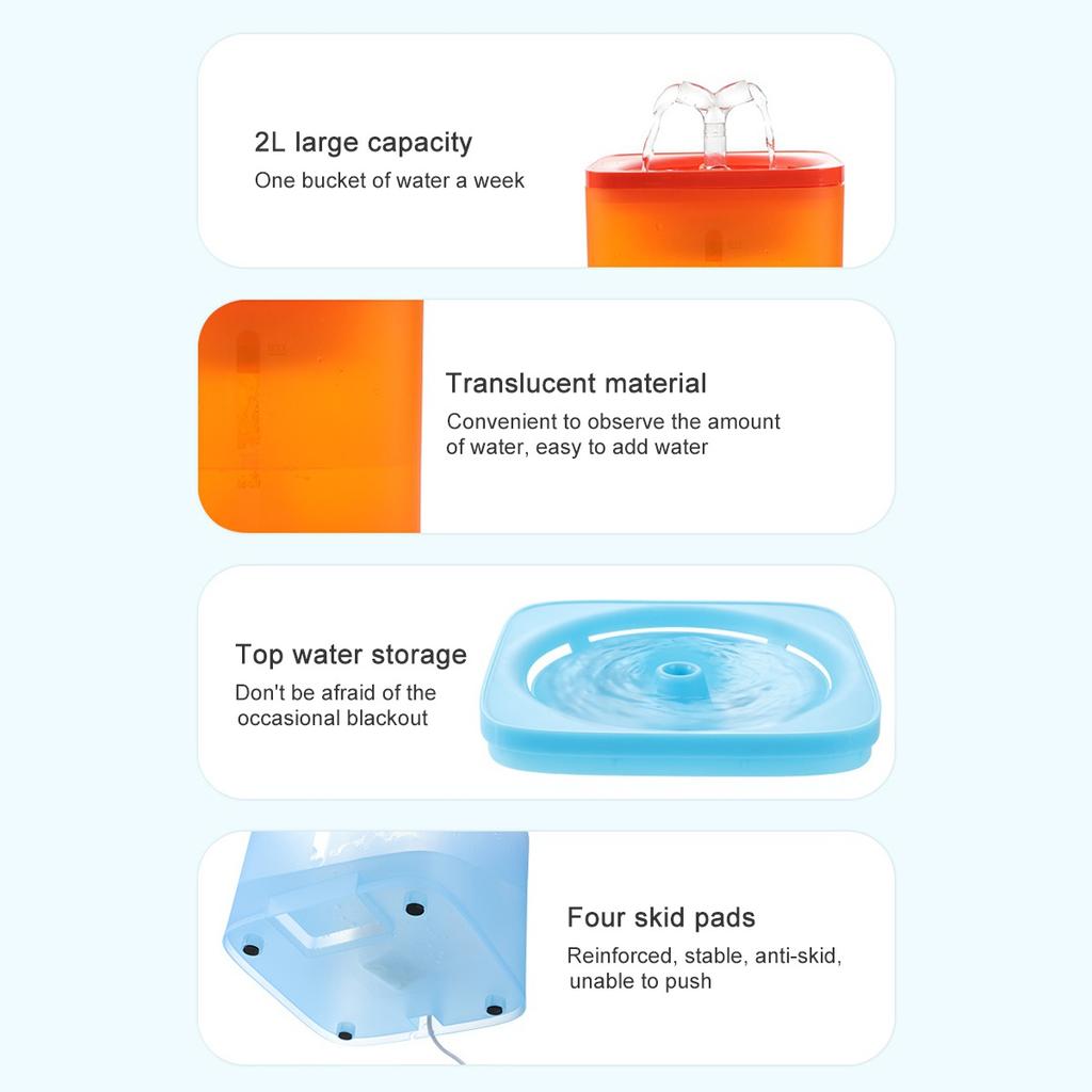 Новое обновление, 2 л, автоматический фонтанчик для воды для домашних животных, фильтр, дозатор, кормушка, умная поилка для кошек, миска для воды, котенок, щенок, собака, питьевые принадлежности