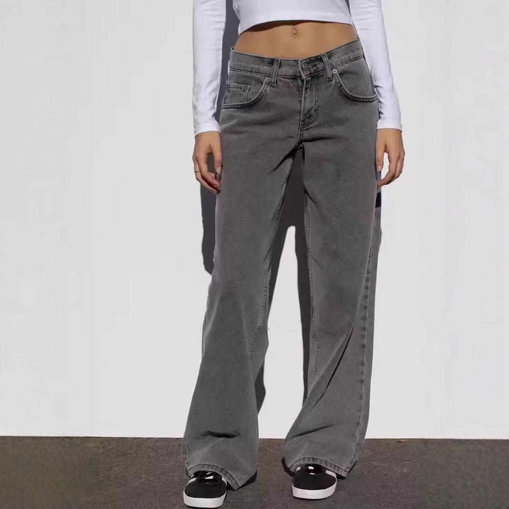 European & American Washed High Waist Wide Leg Jeans