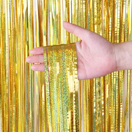 100x200cm Glitter Fringes Metallic Curtain Birthday Party Wedding Backdrop Decor