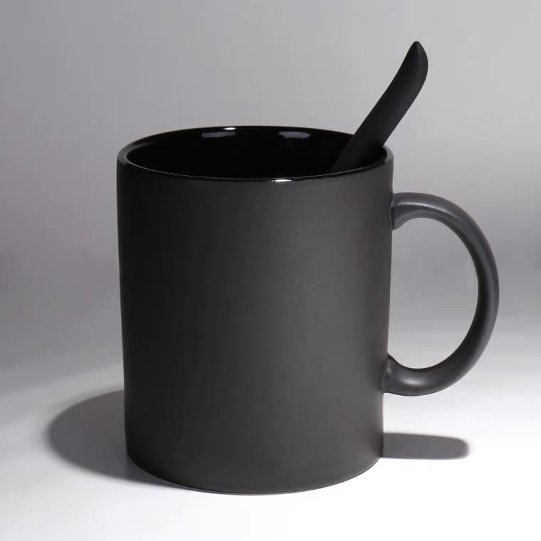 Solid Color Mug Black Simple Large Capacity Coffee Cup Afternoon Tea Ceramic Water Cup Coffee Cup Milk Cup Breakfast Cup