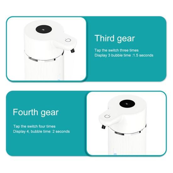 Автоматический сенсорный дозатор мыла 420 мл USB перезаряжаемый индуктивный генератор пузырьков 4-уровневый регулируемый объем пены электрический дозатор мыла