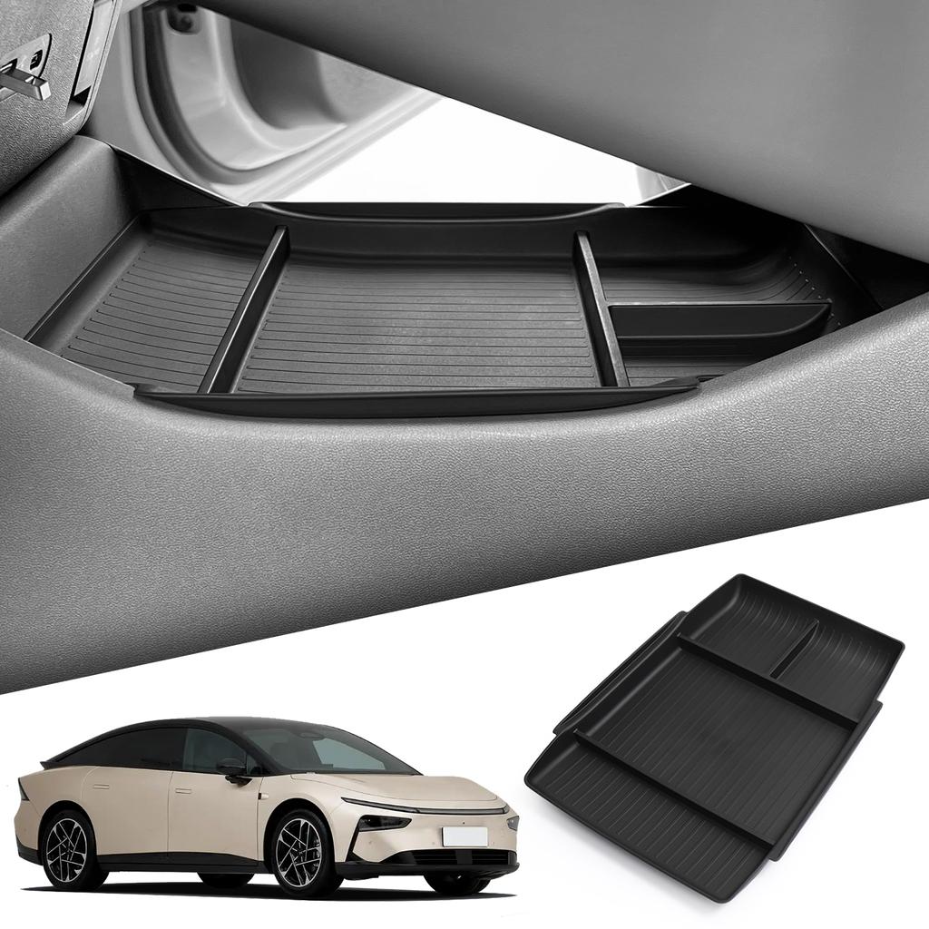 Для Xpeng P7+ Центральная консоль Нижний ящик для хранения Автомобильный лоток TPE Органайзеры Аксессуары Tidying Черный