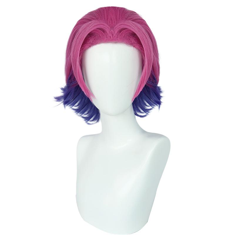 Парик для косплея Shieda Kayn LOL Heartsteel Shieda Kayn 30 см, красные, смешанные, фиолетовые, термостойкие синтетические волосы, игровые парики для аниме + шапочка для парика