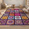 Moroccan Bohemian Patchwork Rug Large Non Slip Living Room Carpet Mandala Floral Checkered Pattern Washable Home Decor