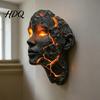 Современный Художественный Светильник Настенный Светильник «Треснувшая Душа» 3D Смоляной Настенный Светильник в Виде Человеческого Лица со Светодиодным Свечением Готический Реалистичный Эффект Разбитости Ночник для