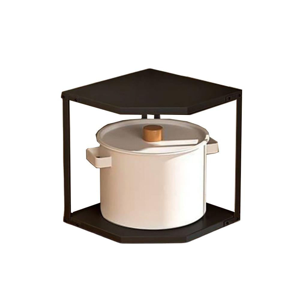 Space Saving Corner Pot Storage Rack 2/3 Tier Cabinet Pot Lid Holder  Bathroom