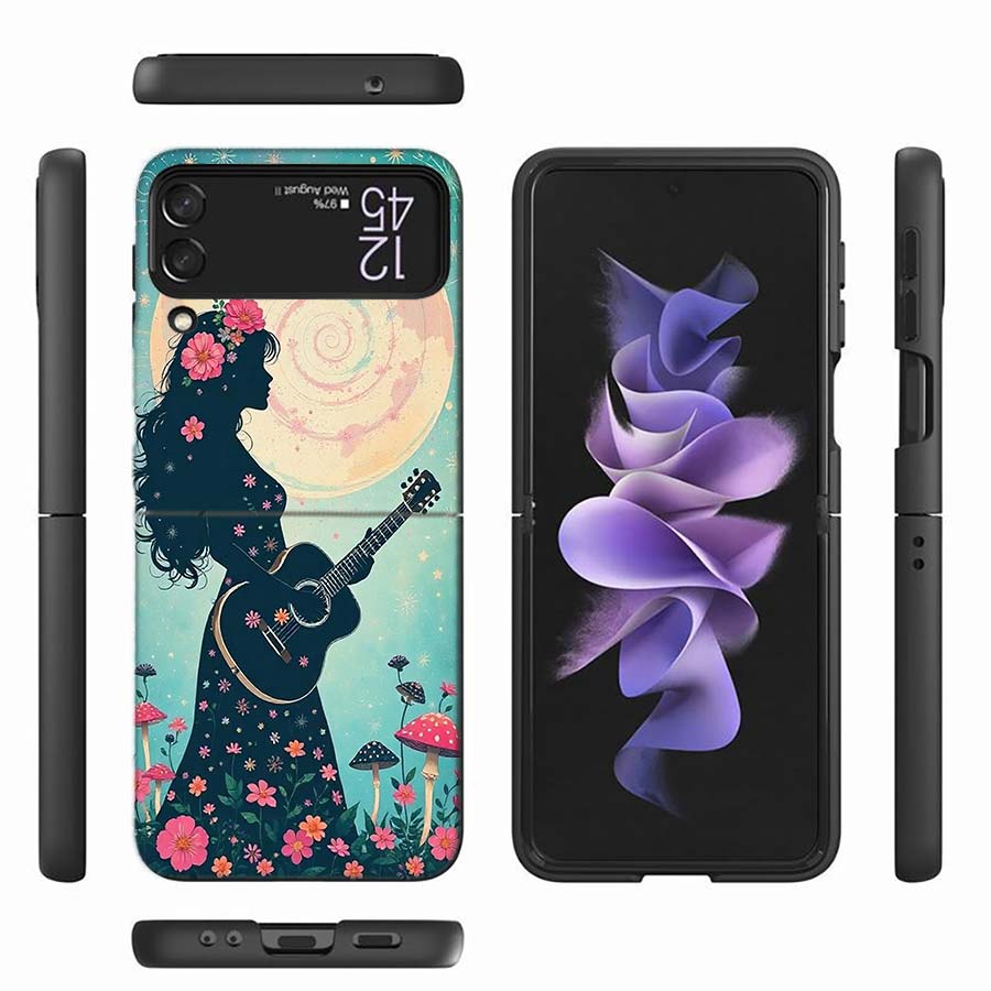 Стильный чехол-силуэт гриба для Samsung Z Flip 6 7 5G Z Flip 5 Galaxy Z Flip 3 4 5G ZFlip Ударопрочный Жесткий чехол ТПУ ПК