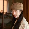 New Autumn and Winter Hat for Women with High End Button Beret Autumn and Winter Face Show Little Painter Hat for Literary Retro Bud Hat
