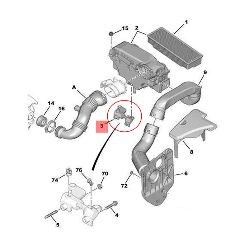 Car Air Filter Bracket For Peugeot 5008 3008 207 307 308 407 206 CITROËN C4 C3 Picasso C5 C2 1.6 HDi Diesel 1436S4 Original