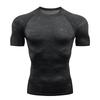 European and American men's printed short-sleeved fitness clothes quick-drying sweat-absorbing tights sports T-shirts outdoor running clothing