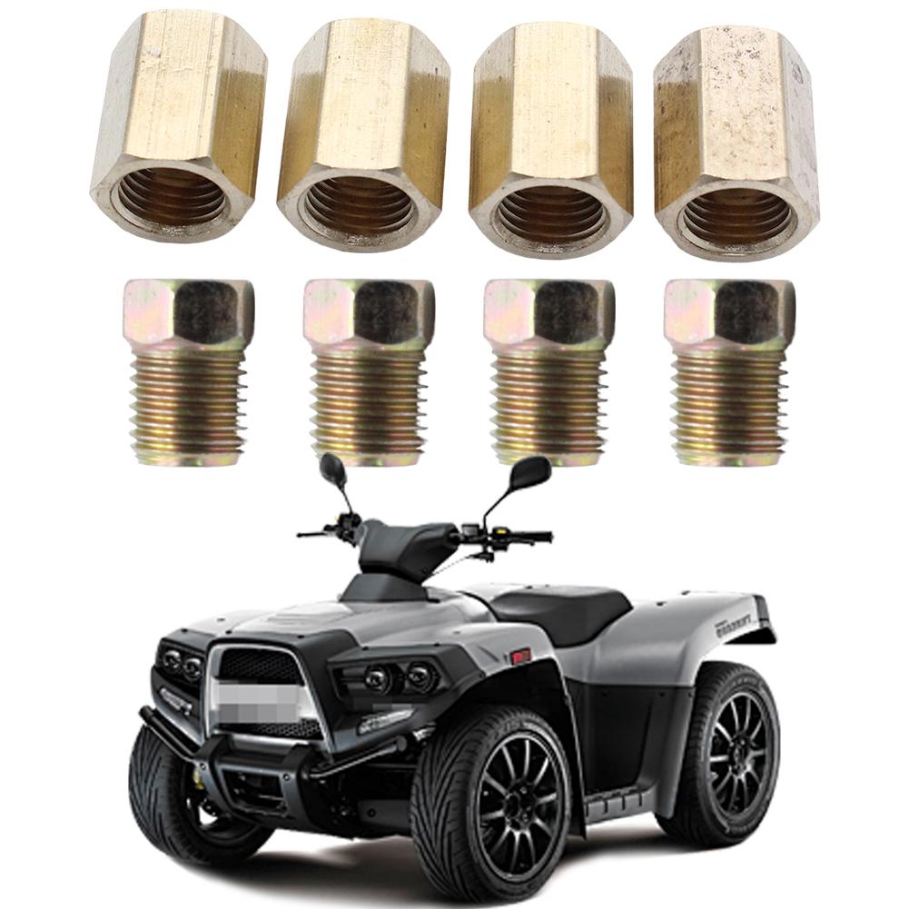 12Pcs 7/16 Inch-24 Threads Brake Union Fittings Assortment 4 Unions 8 Nuts Brake Line Connector for 1/4 Inch Steel Brake Line