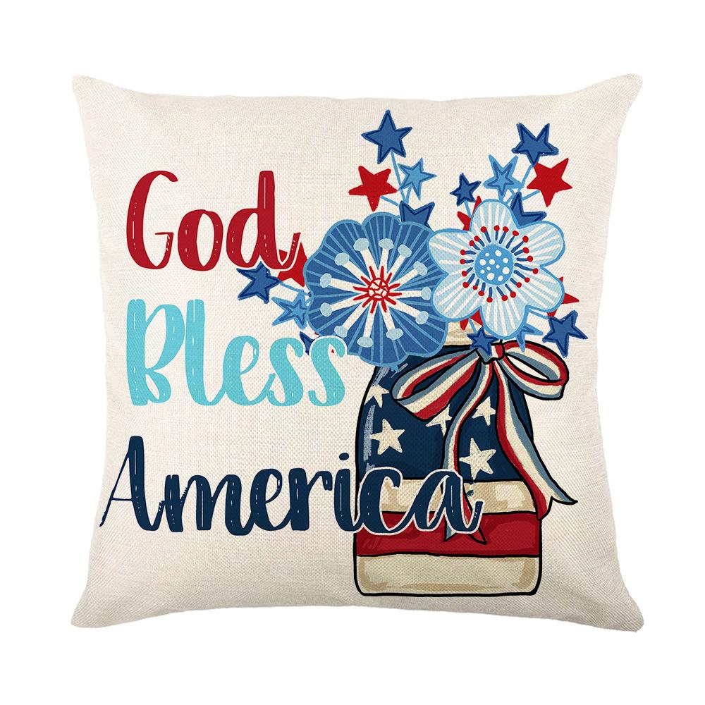 New Independence Day Pillow Cover Polyester Printed Living Room Sofa Cushion Cover Bedroom Decorative Cushion Cover