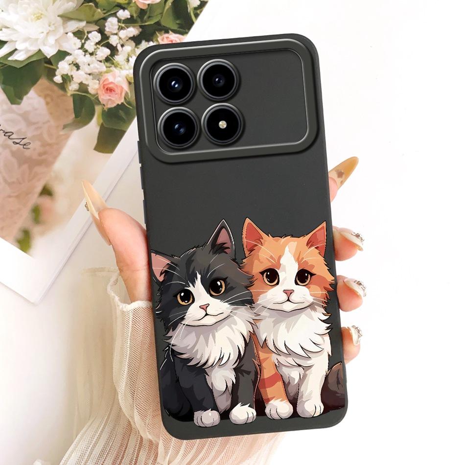 For Xiaomi Redmi K90 Cute Cat Flower Cartoon Phone Case For Redmi K 90 K90 Pro Max 5G Shockproof Soft Silicone Cases Bumpers