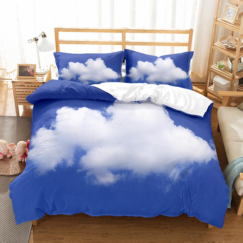 White Cloud Duvet Cover Collection Comforter Cover Twin Full King Size For Kids Teens Adults Bedroom Decor Bedding Collection With Pillowcase